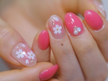 チークネイル 桜 ホログラム