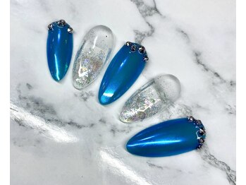 ヘブン ネイル 鶯谷(HEAVEN Nail)/ブルーミラーネイル