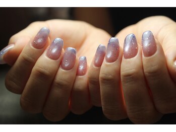 グロッシー ネイル 爪屋(Glossy nail)/ピンク×ブルーマググラデ