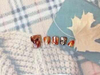 ネイルサロン&スクール ジーナ(GINA)/秋色マーブルネイル