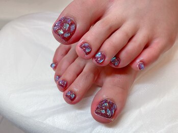 レアネイル 新宿(le'a nail)/フットキラキラデザイン