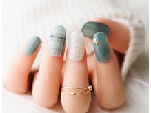 ヴァンネイル みなとみらい馬車道(VINGT NAIL)/チェック×ブルーグリーン