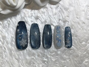 冬ネイル/雪の結晶/ストーン
