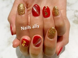 マグネットネイル×ゴールド