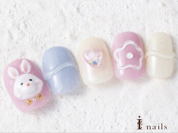 アイネイルズ 横浜WEST店(I-nails)/ぷっくりうさぎネイル　10480円