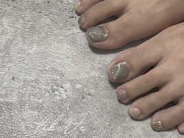 フット　天然石ネイル