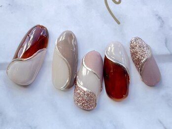 ターラ(Tara)/秋色ブロッキングネイル