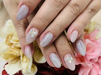 ダブルネイル(Double Nail)/【ほり】キレイめ縦グラネイル