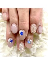 ディーネイル 京橋(D-nail)/西村/シンプルストーンネイル