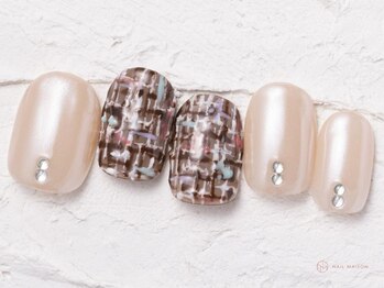 ネイルメゾン 池袋店(NAIL MAISON)/ツイードくすみピンク¥10550