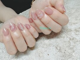 マーブルネイル×リボンパーツ