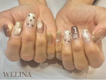 バレンタインネイル