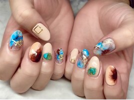ニュアンス大理石ネイル