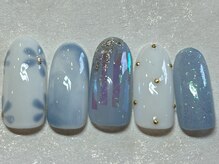 ネイルアンドアイラッシュ ネネ/くすみカラー　フィルム　花