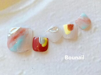 ボネール(nail ＆ eyelash Bounail)/ミラー ニュアンス フット