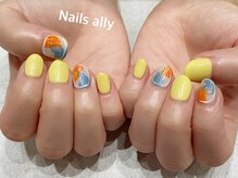 ネイルズアリー 立川店(Nails ally)/もやもや×囲み×シアーカラー