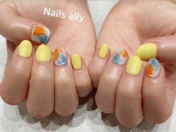 ネイルズアリー 立川店(Nails ally)/もやもや×囲み×シアーカラー