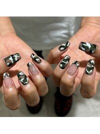 迷彩柄ネイル☆