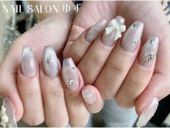 ゆず/リボンネイル/マグネットネイル