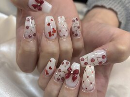 さくらんぼキルティングネイル