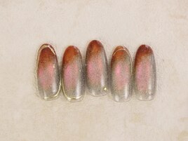 ボルドーグラデマグネットネイル