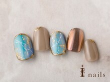 アイネイルズ 横浜EAST店(I-nails)/メタリックニュアンス大理石