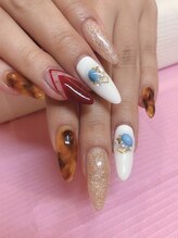 アールローズ(R-rose)/べっ甲ターコイズネイル ￥10120