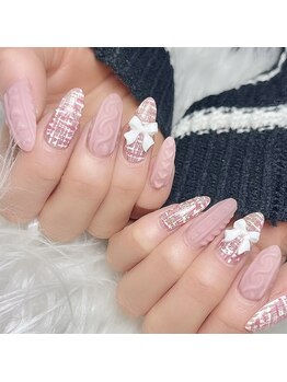 モモ(Momo)/ツイード×ニットニットネイル