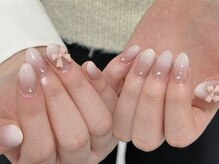 ルネネイル(Lune nail)/ベイビーブーマー・リボンネイル
