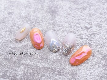 ネイルサロン ソウ 心斎橋店(Nail Salon Sou)/個性的♪オーロラミラーNail