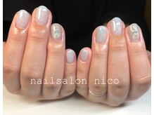 ニコ(nico)/夏アートネイル♪シェル×ミラー