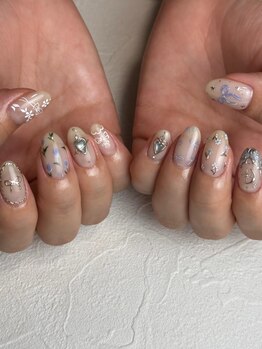 ネイルアトリエ ニュイ(nail atelier Nuit.)の写真/【中崎町駅徒歩5分】手描きアートが得意♪完全個室プライベートサロンだからこそ爪のお悩みも解消◎