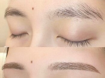 ミー 大宮一の宮通り店(me.)の写真/1人1人の骨格に合った似合わせ眉作ります♪メイクの時短にも◎(毛量調整＋カット＋メイク付)