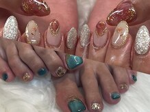 【ネイル】ハンド&フットデザインネイル♪