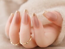 ヴァンネイル(VINGT NAIL nail&eye beauty)/シンプルミラーフレンチ
