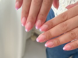 ちゅるんピンク×オーロラネイル