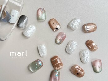 マール 甲子園店(marl)の写真/最旬お洒落ネイルが叶う!高技術&モチの良さ◎毎月新作デザイン更新!【定額¥7700/持ち込みfree art¥8800】