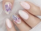 梅雨ネイル　紫陽花パラジェル　