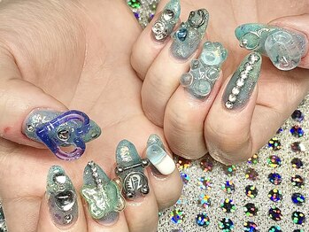 ネイルマフィア 原宿(NAIL MAFIA)/キラキラクリアパーツ盛り
