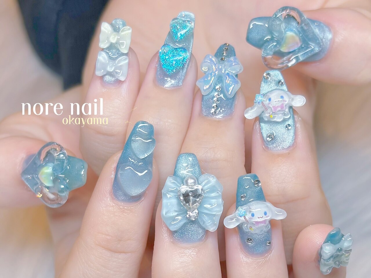 ネイルチップ ニュアンスネイル リボンネイル うるうるネイル 夏ネイル