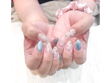 ヘアアンドネイル ミューズ 新浦安店(HAIR&NAIL MUSE)/くすみブルーマグネット押し花