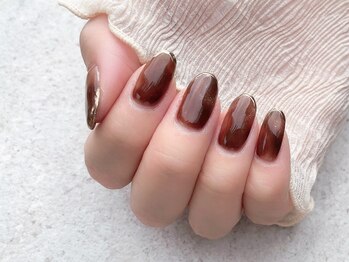 アバネイル 藤が丘(AVA NAIL)/【ムラ塗りワンカラー×ミラー】