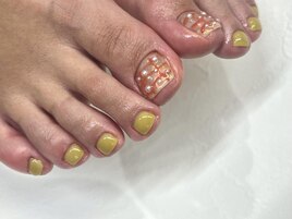 【フットネイル】親指アート