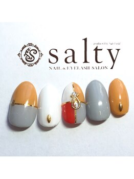 ネイルアンドアイラッシュサロン ソルティ 寺田町(salty)/ブロッキングネイル