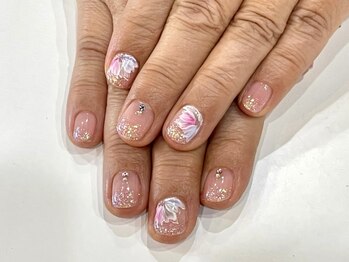 ハンスム 下北沢(Hansum)/フラワーキラキラネイル