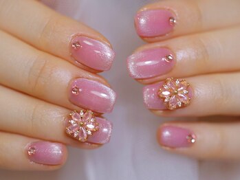 幻之花ネイル/¥11480　桜　マグネットフレンチ