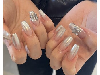 エンヴィネイルズ 豊橋店(envy nails)/silver mirror gradation