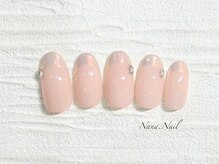 ナナネイル(Nana.Nail)/桜ピンク×オーロラフレンチ