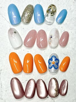 ネイルアンドアイラッシュ グレース 川西店(nail&eyelash Grace)の写真/【川西能勢口東口スグ】丁寧なオフ+ケア付★色変更もOK＆デザインも豊富にご用意!!自店オフずっと無料