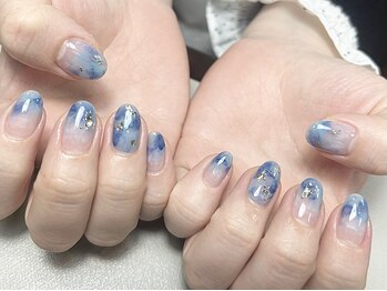 プロモート 岡山城下店(Promote)/ブルーニュアンスネイル【岡山】